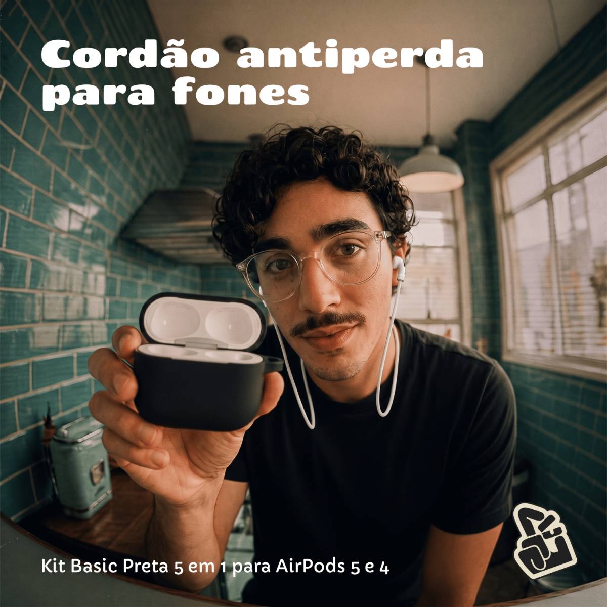 Kit Basic Capa de Silicone 5 em 1 para AirPods 4 e 5