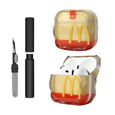 Kit Limpador pata Fones e Capa Protetora de Silicone Nerdcase para AirPods 4, Fast Food