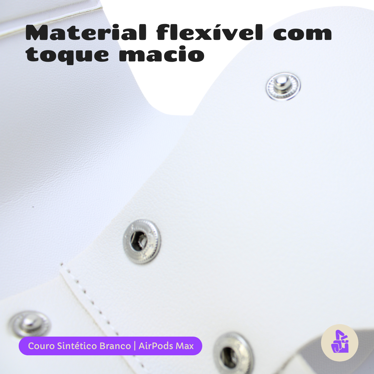 Capa Protetora Nerdcase para AirPods Max, Couro Sintético Branco