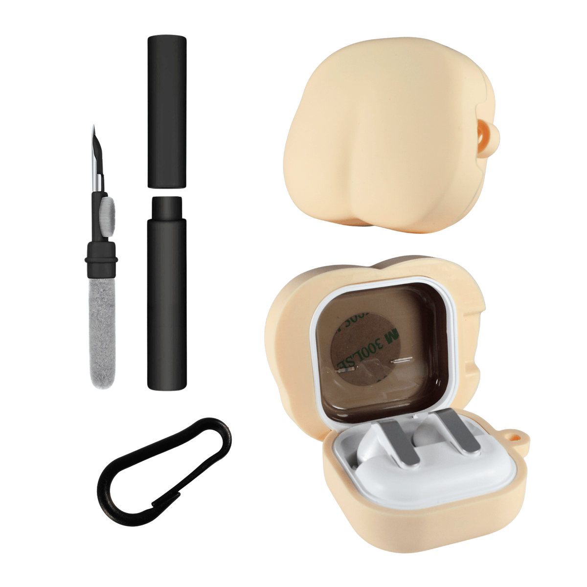 Kit Limpador para Fones e Capa Protetora Nerdcase para Samsung Galaxy Buds 4, Buds 4 Pro, Silicone, Bundex