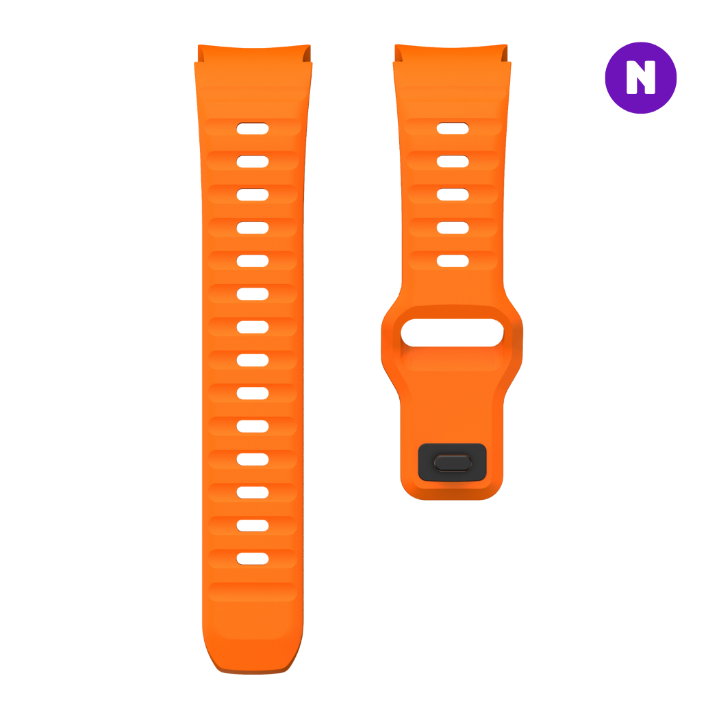 Pulseira 20mm entre Pinos para Samsung Galaxy Watch, Silicone, Laranja