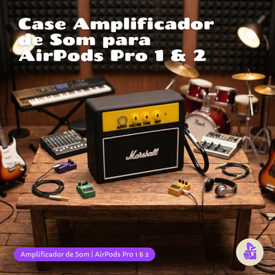 Kit Limpador para Fones e Capa Protetora Nerdcase para AirPods Pro 1 e 2, Amplificador