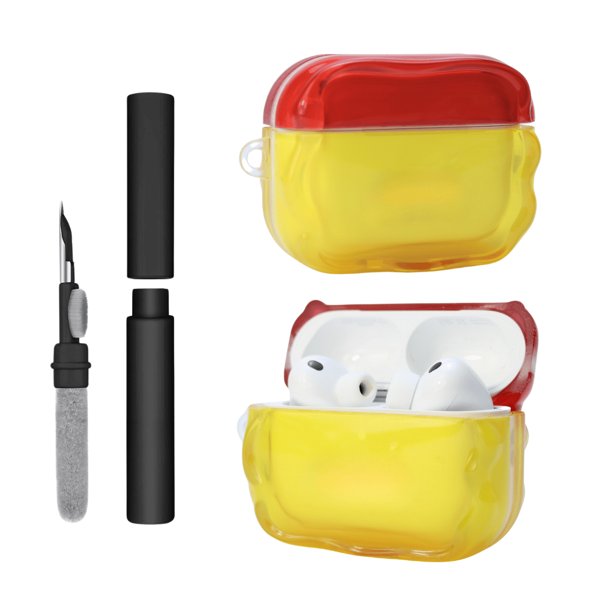 Kit Limpador para Fones e Capa Protetora de Silicone Nerdcase para AirPods Pro 3, Lego Brick