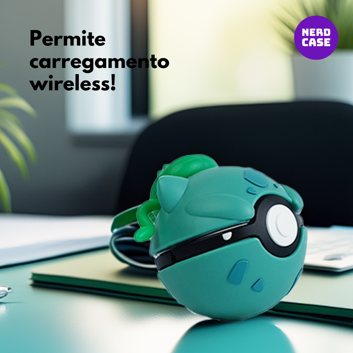 Case Pokebola Bulbasaur para Samsung Buds