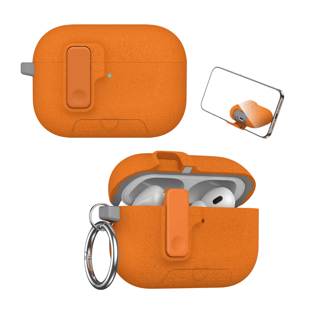 Capa Protetora de Silicone Nerdcase para AirPods Pro 3, Urban Suede Laranja