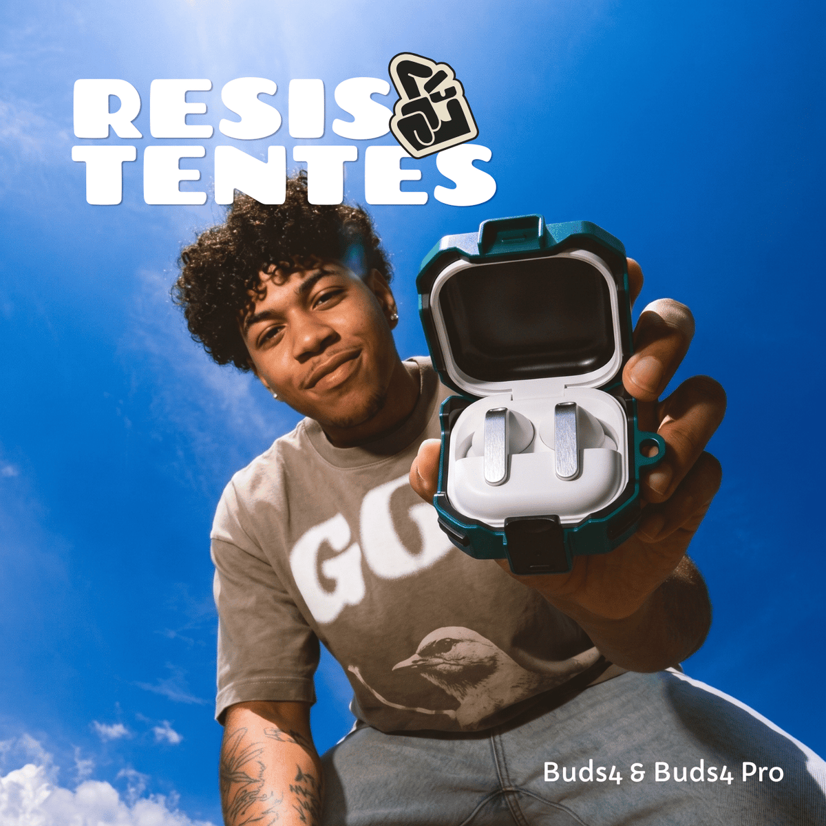 Capa Protetora Nerdcase para Samsung Galaxy Buds 4, Buds 4 Pro, Silicone Premium Resistente, Verde
