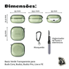 Kit Limpador para Fones e Capa Protetora Nerdcase para Galaxy Buds 2, Core, FE, Live e Pro, Silicone, Verde Transparente