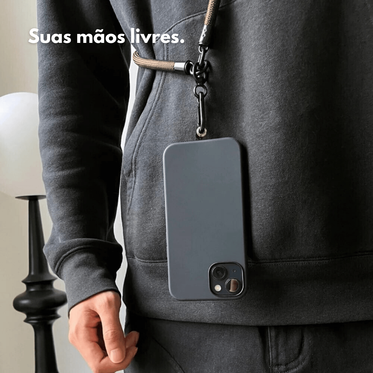 Cordão Universal Nerdcase para Celular, Poliéster, Caramelo