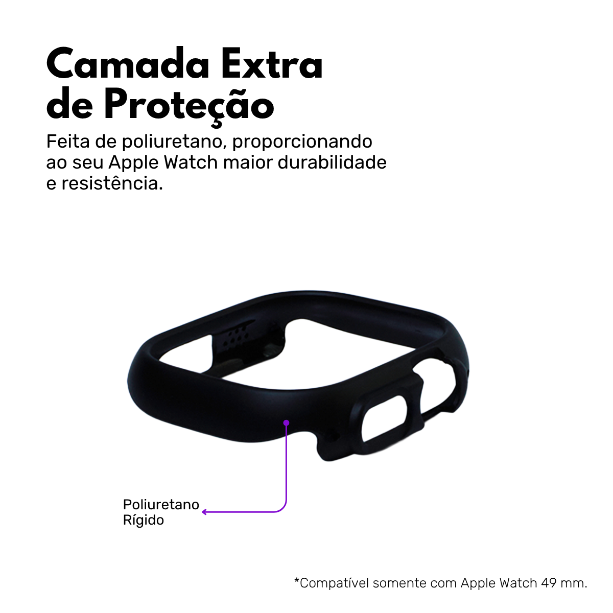 Kit com 2 Capas Moldura Protetora Nerdcase, Compatível com Apple Watch 49mm, Sem Vidro, Preta