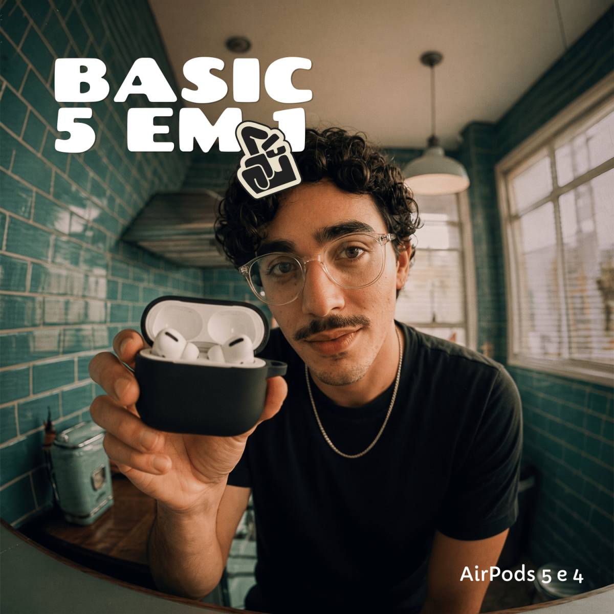 Kit Basic Capa de Silicone 5 em 1 para AirPods 4 e 5