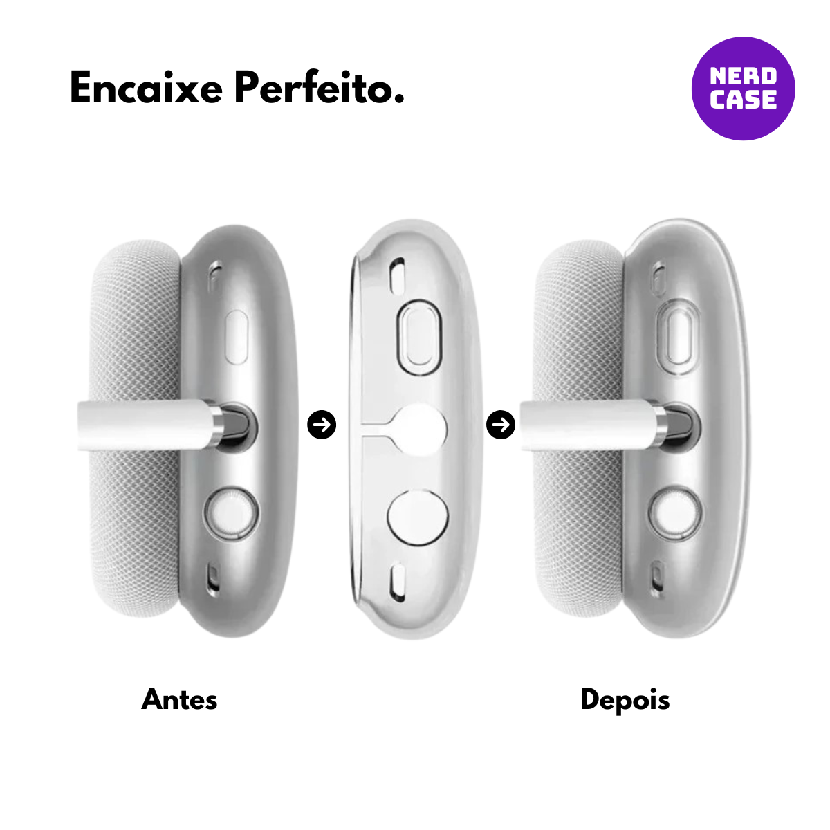 Case, Capa Protetora, Compatível com AirPods Max, Transparente
