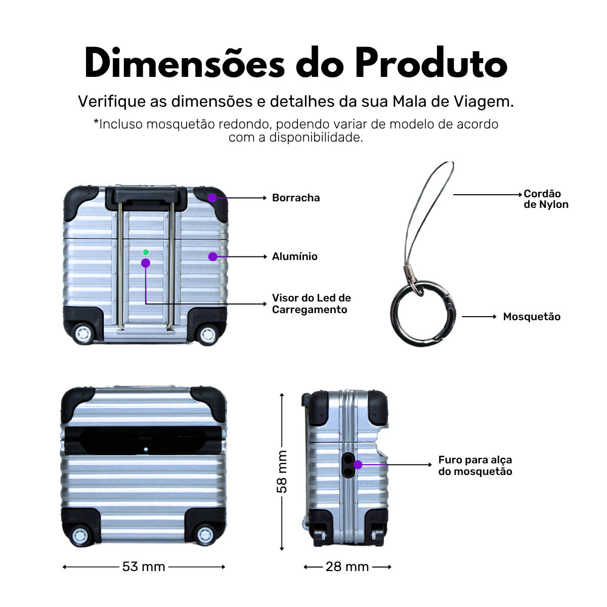 Capa Mala de Viagem para AirPods 4