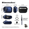 Kit Limpador para Fones e Capa Protetora de Silicone Nerdcase para AirPods Pro 3, Urban Azul Cintilante