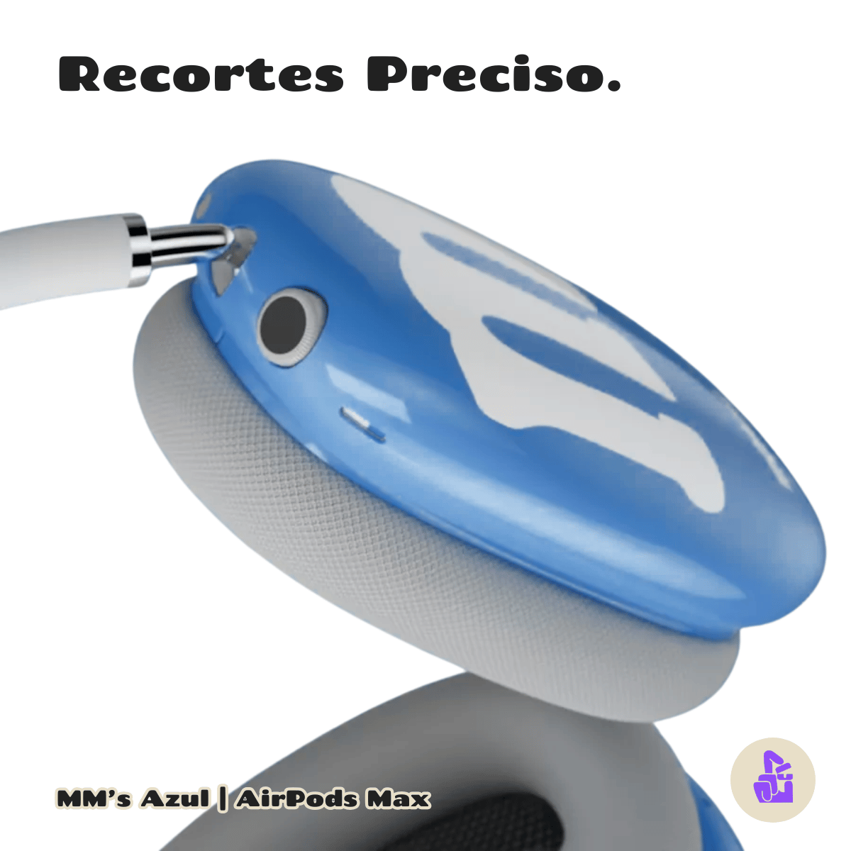 Capa Protetora de Silicone Nerdcase para AirPods Max, Confete MM's Azul