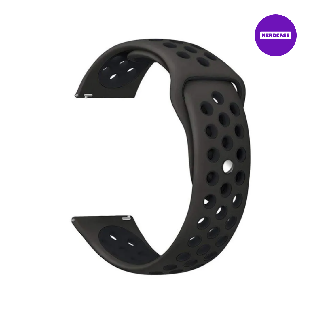 NERDCASE, Pulseira NK de Silicone, Compatível com Galaxy Watch 44mm/45mm/47mm, Pino 22mm, Preto