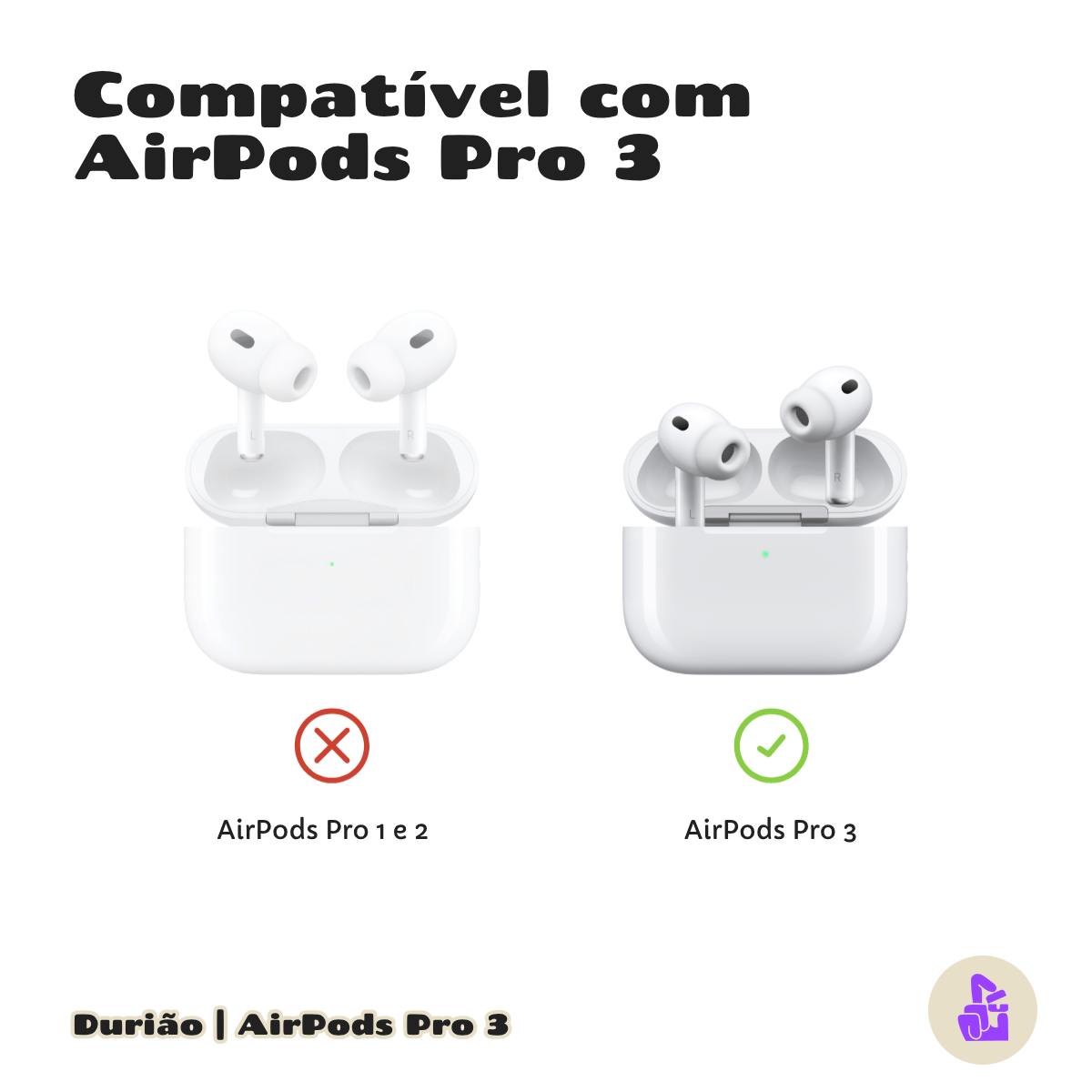 Kit Limpador para Fones e Capa de Silicone Nerdcase para AirPods Pro 3, Porco Espinho Durião