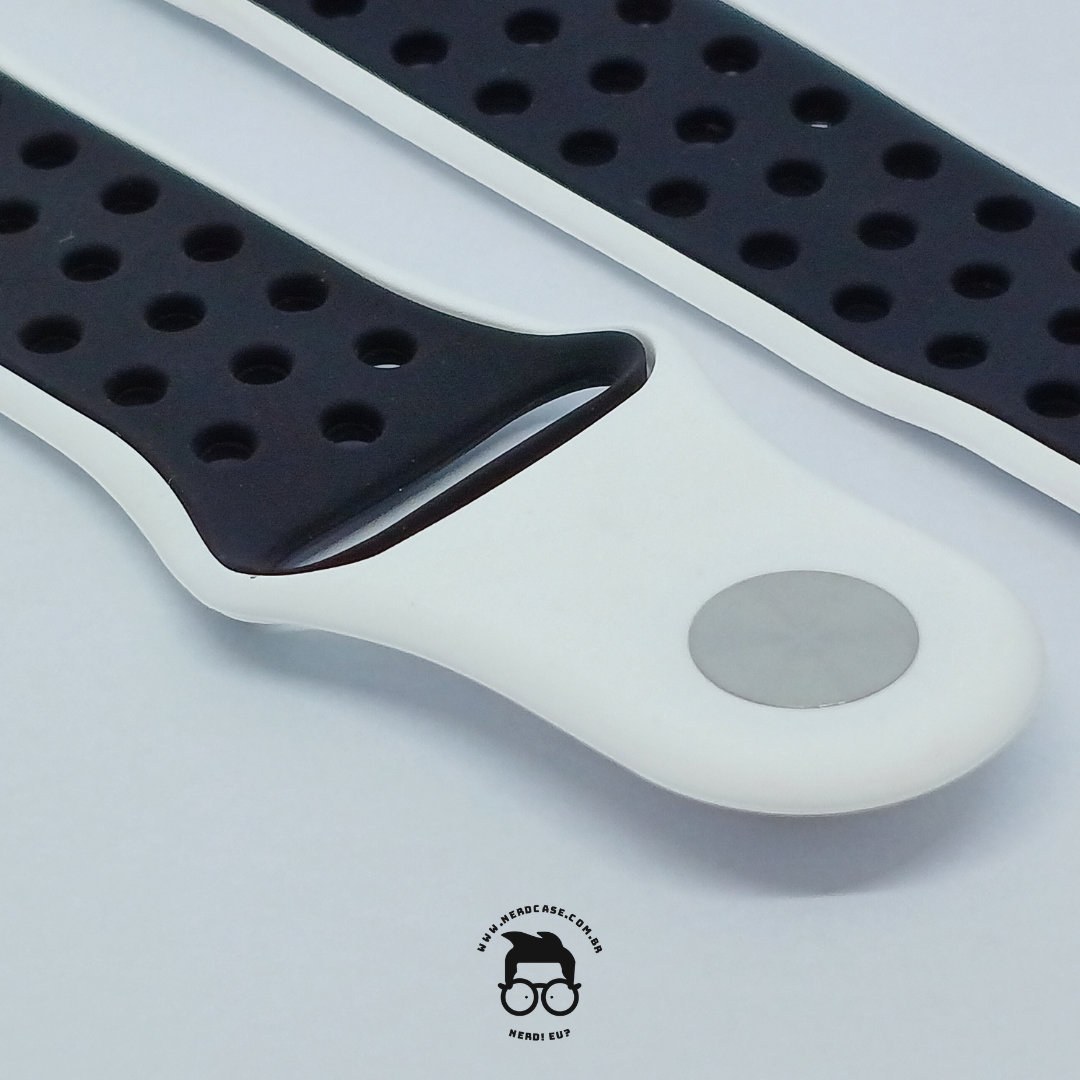 Pulseira 42/44/45/49mm para Apple Watch, Preto/Branco