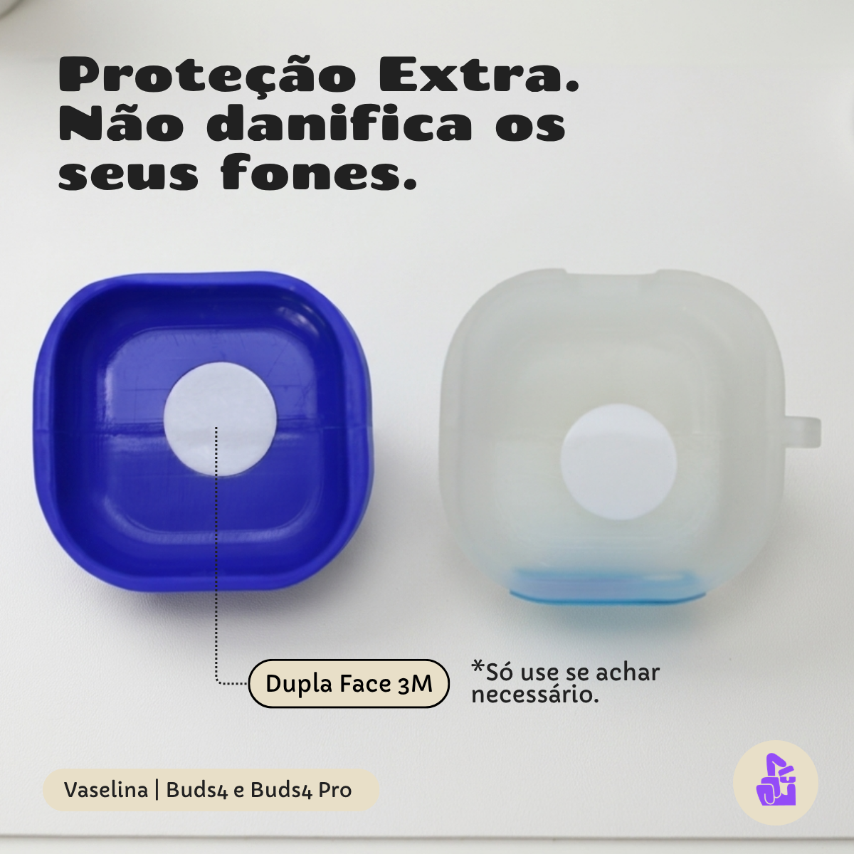 Capa Protetora Nerdcase para Samsung Galaxy Buds 4, Buds 4 Pro, Hidratante Vaselina