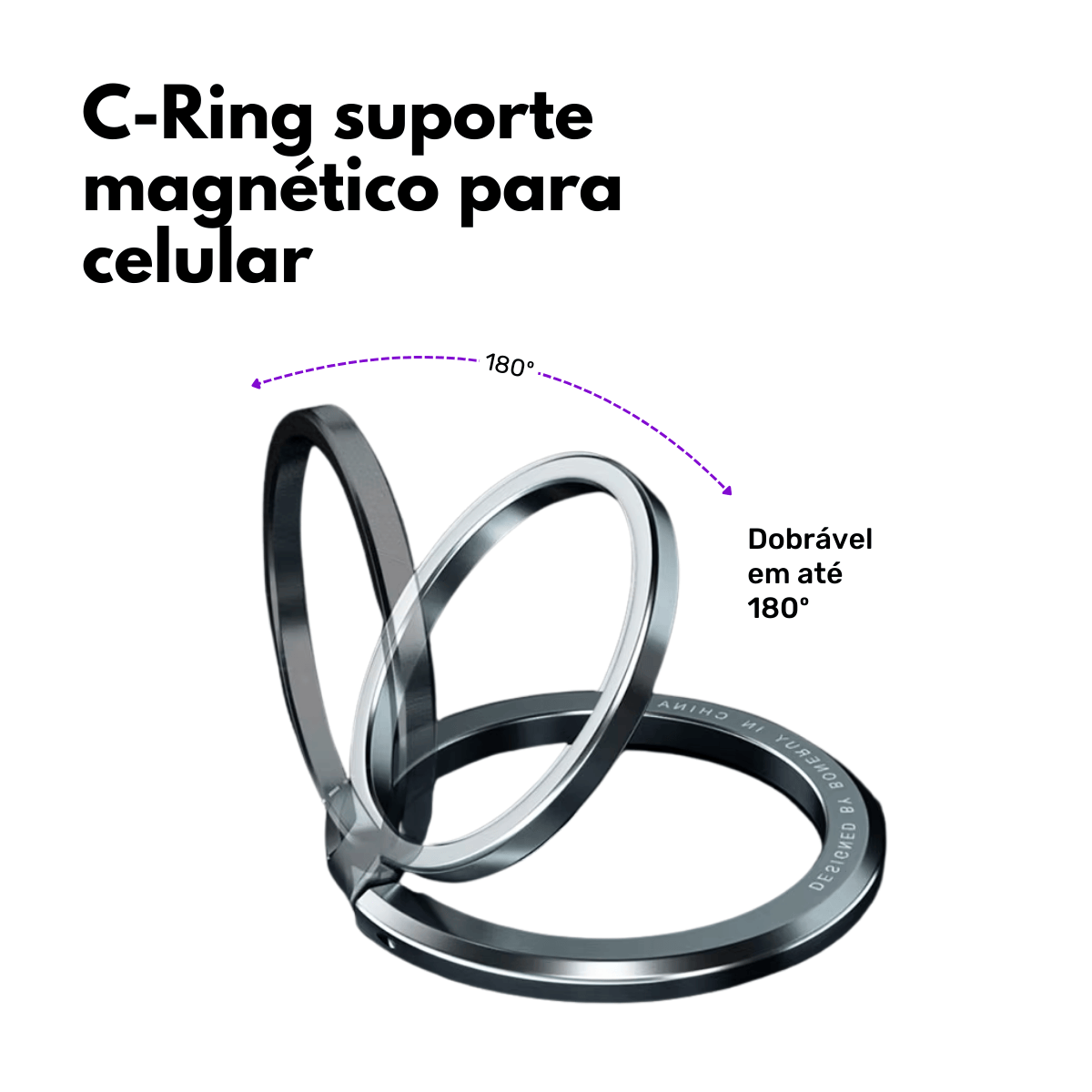 Suporte Anel Nerdcase Dobrável para Celular em Metal, Magnético