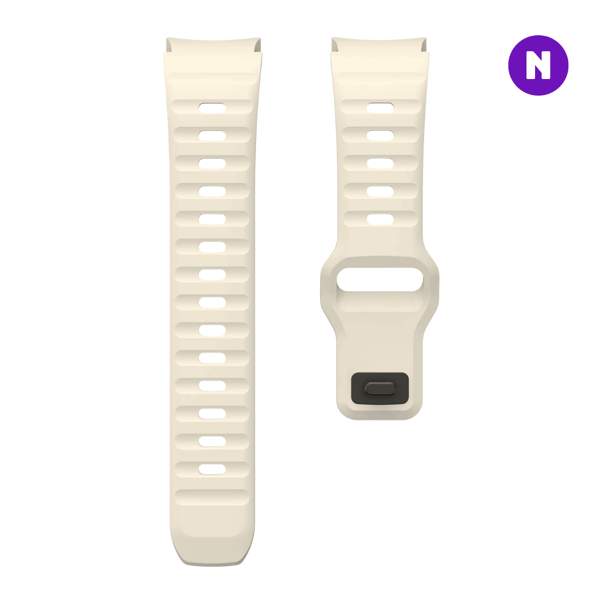 Pulseira 20mm entre Pinos para Samsung Galaxy Watch, Silicone, Bege
