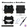Kit Limpador para Fones e Capa Protetora Nerdcase para Samsung Galaxy Buds 4, Silicone, Robô Preto