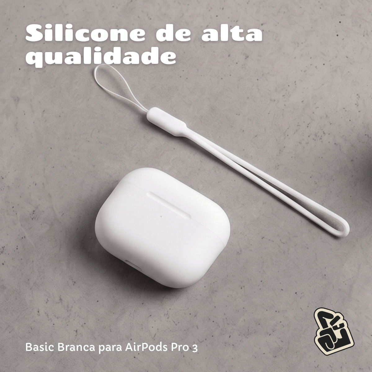 Capa Protetora de Silicone Nerdcase para AirPods Pro 3, Branca