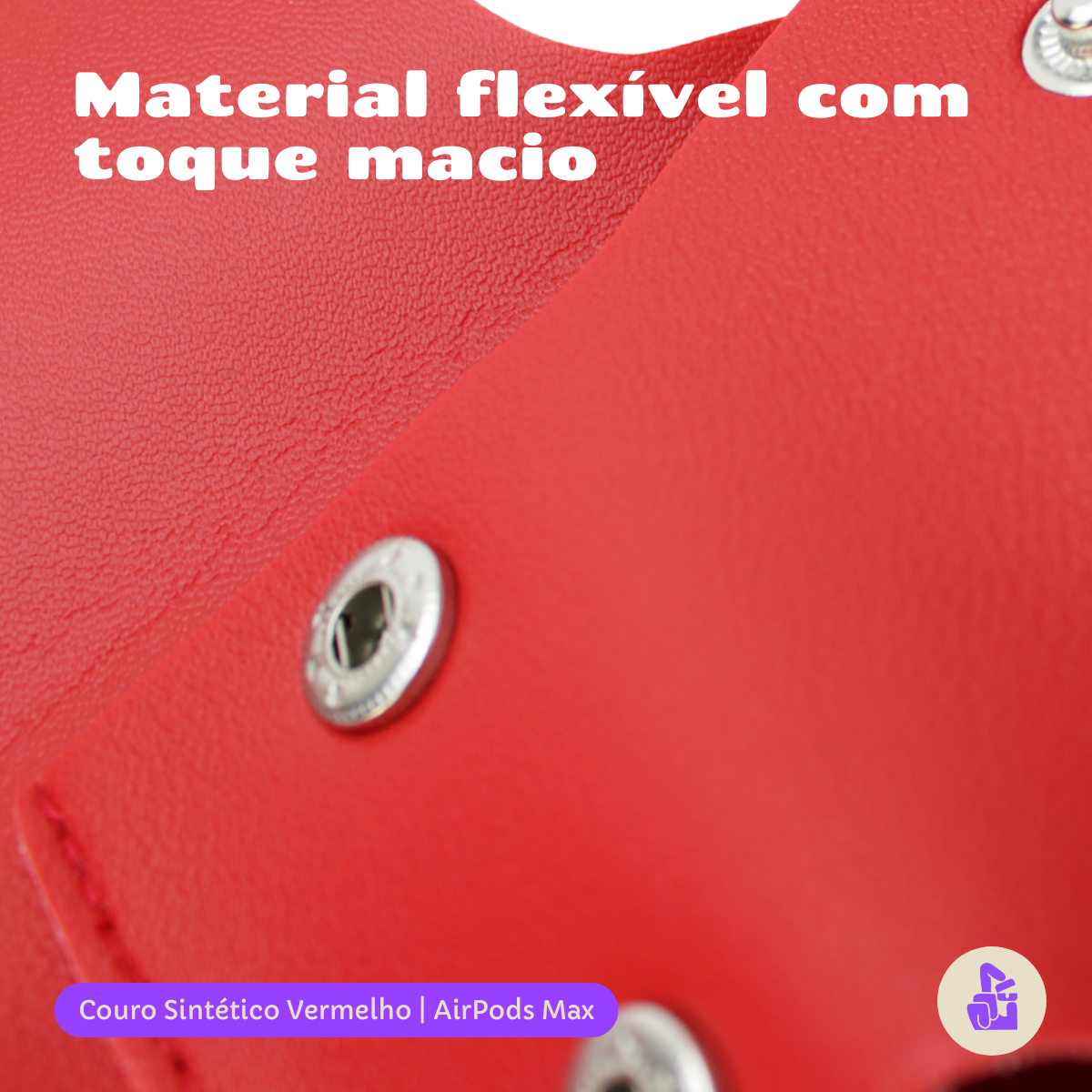 Capa Protetora Nerdcase para AirPods Max, Couro Sintético Vermelho