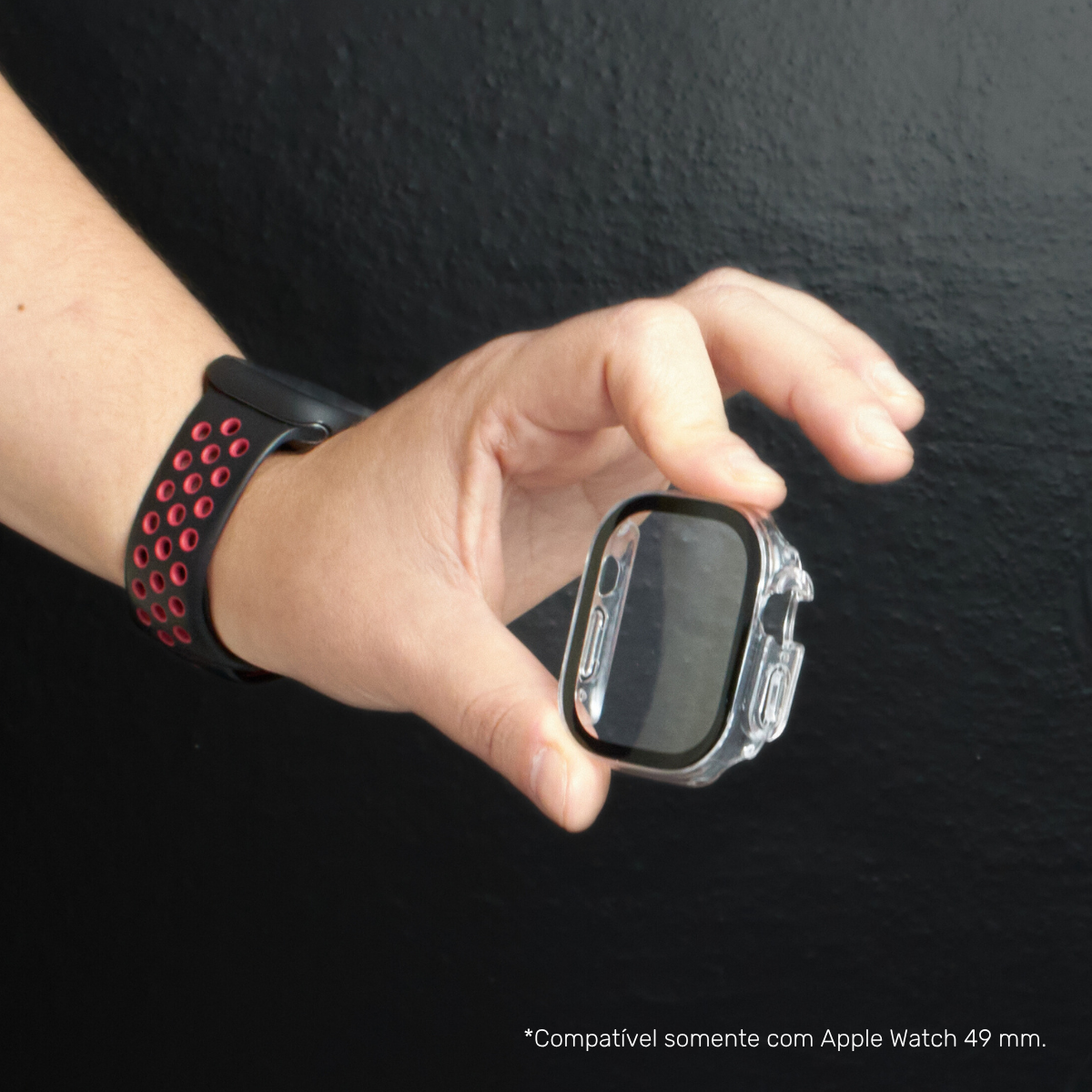 Capa com Película de Vidro Nerdcase Compatível com Apple Watch Ultra 49mm, Transparente