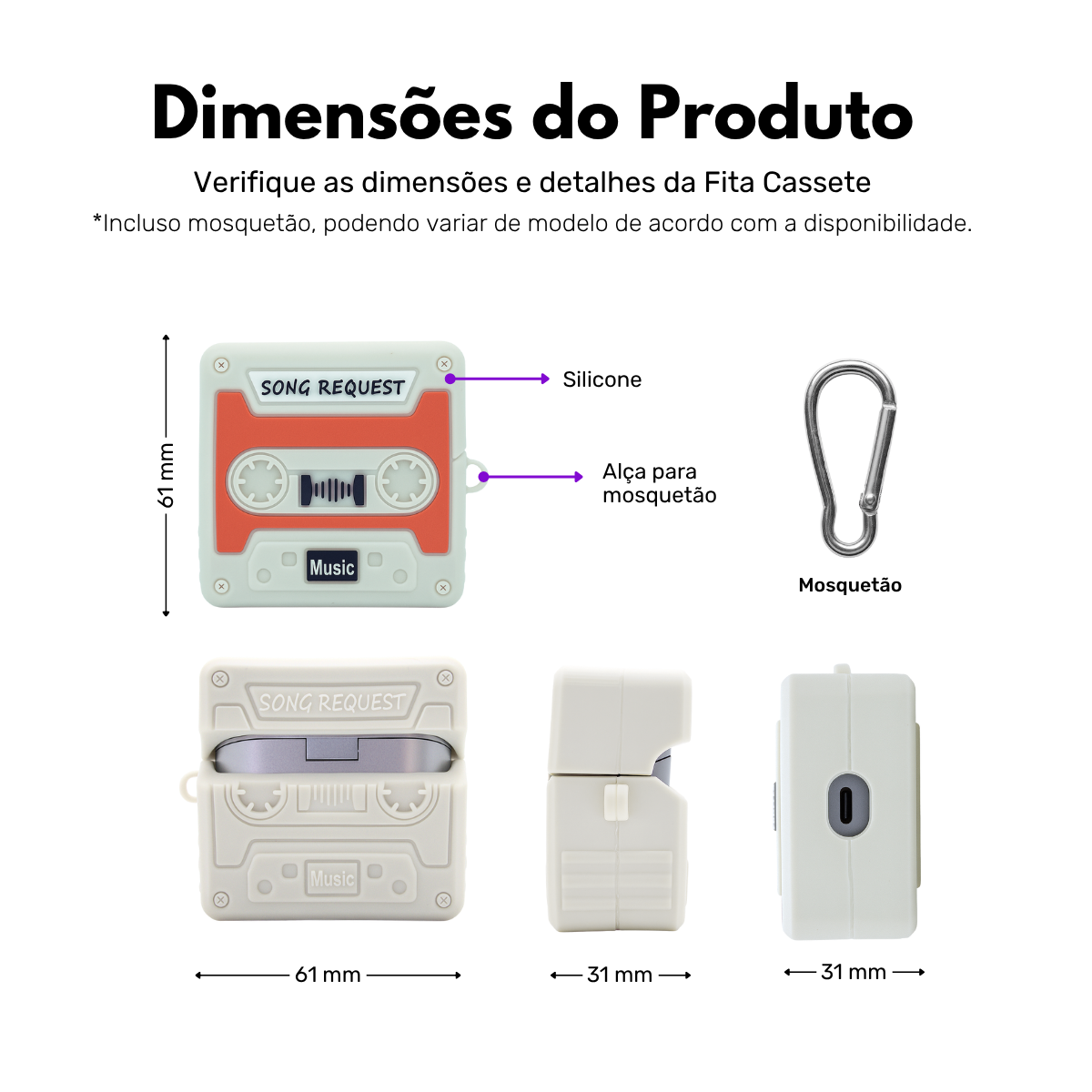 Capa Protetora Fita Cassete Nerdcase Compatível com Samsung Galaxy Buds 3
