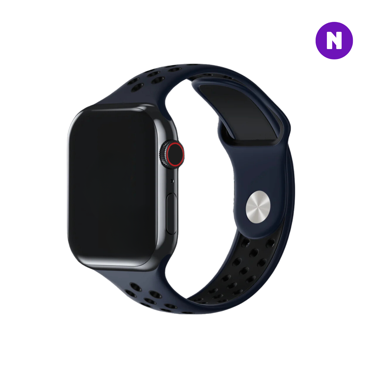 Pulseira 42/44/45/49mm para Apple Watch, Azul Marinho/Preto
