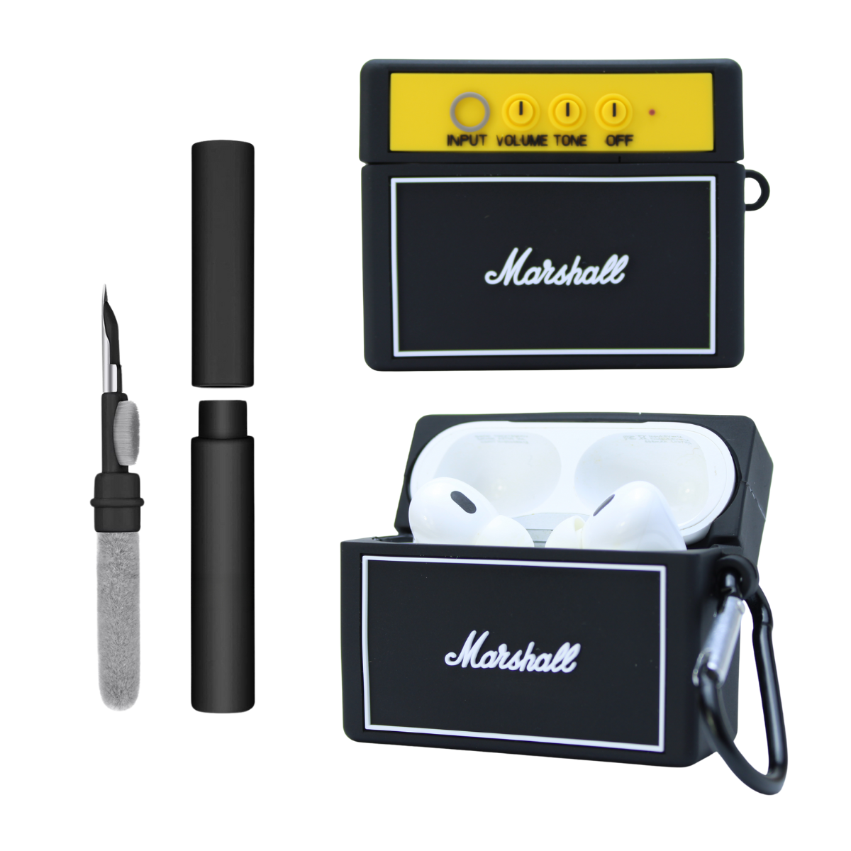 Kit Limpador para Fones e Capa Protetora Nerdcase para AirPods Pro 1 e 2, Amplificador