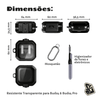 Kit Limpador para Fones e Capa Protetora Nerdcase para Galaxy Buds 4, Buds 4 Pro, Silicone Resistente Transparente