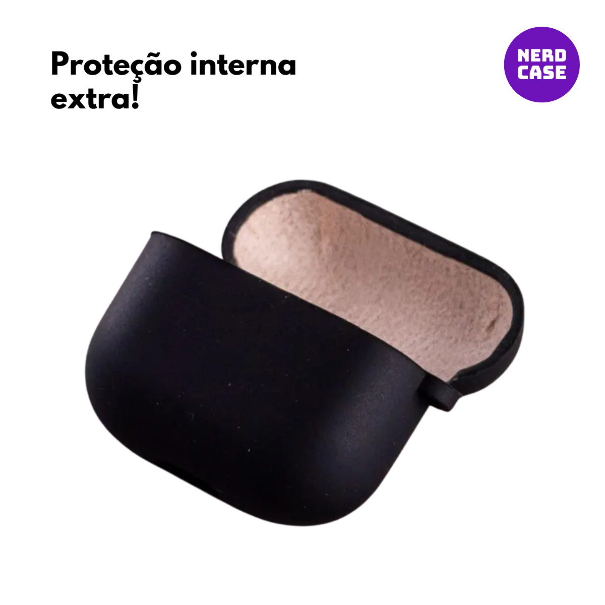 Kit Limpador de Fones e Capa Nerdcase de Silicone para AirPods 4, Preta