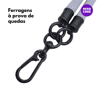 NERDCASE, Cordão Salva Celular Universal, Reforçado, Cinza, Prata