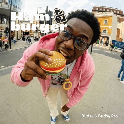 Capa Protetora Nerdcase para Samsung Galaxy Buds 4, Buds 4 Pro, Silicone, Hamburguer