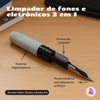 Kit Limpador para Fones e Capa Protetora Glass Nerdcase para Samsung Galaxy Buds 4, Preta e Transparente, Com Suporte Ad