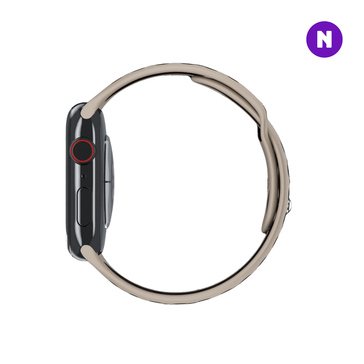 Pulseira 42/44/45/49mm para Apple Watch, Bege/Preto