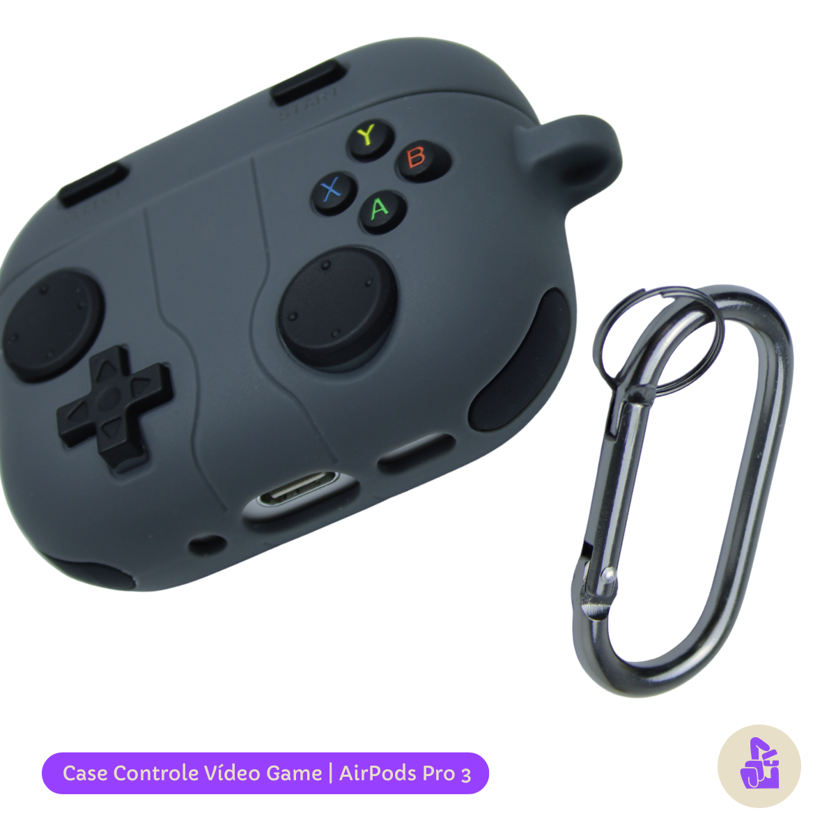 Capa Protetora Nerdcase para Airpods Pro 3, Controle Videogame