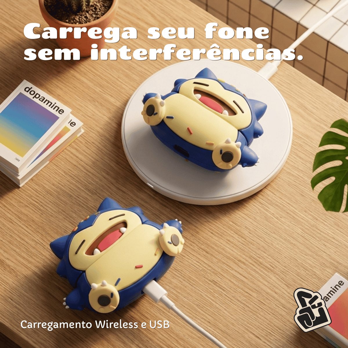 Capa Protetora Nerdcase para Samsung Galaxy Buds 3, Buds 3 Pro, Buds3 Fe, Silicone, Pokémon Snorlax