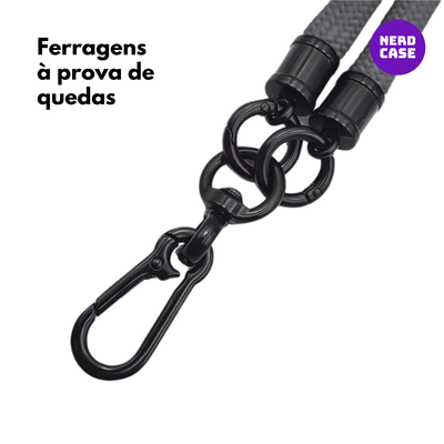 NERDCASE, Cordão Salva Celular Universal, Reforçado, Cinza Escuro