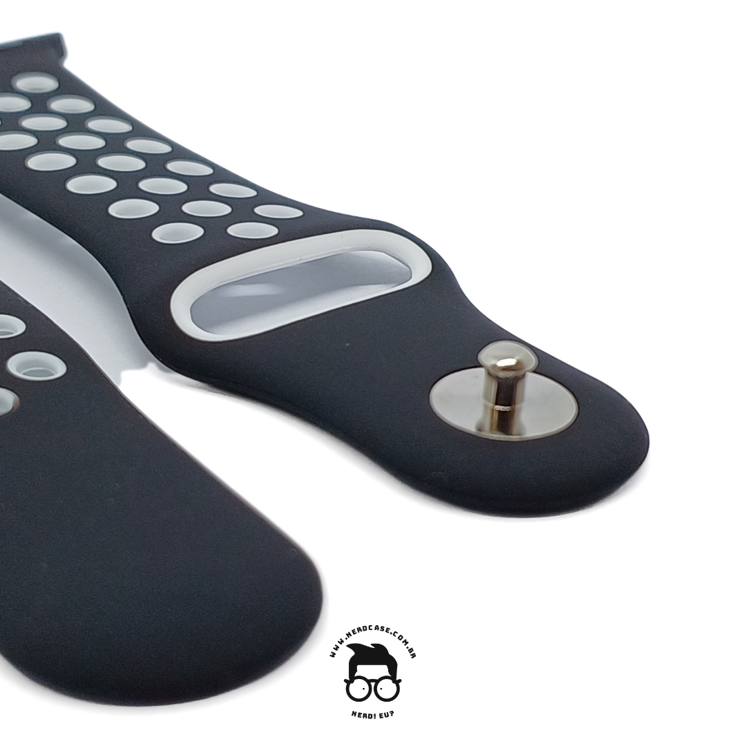 Pulseira 42/44/45/49mm para Apple Watch, Preto/Branco
