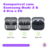 Kit Limpador para Fones e Capa Protetora Urban Noir Nerdcase para Samsung Galaxy Buds 3, 3 Pro, 3 Fe, Preta