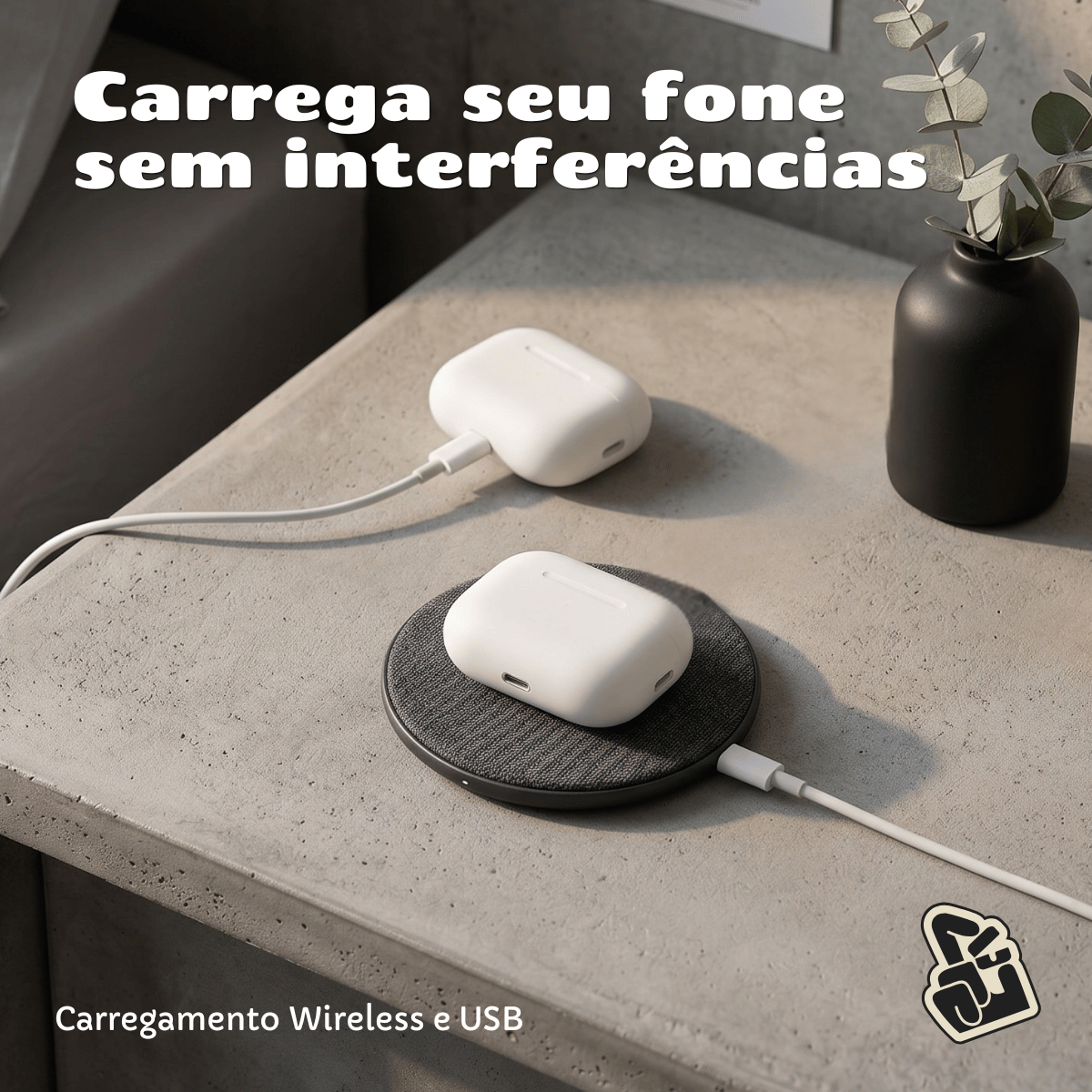 Kit Limpador para Fones e Capa Protetora de Silicone Nerdcase para AirPods Pro 3, Branca