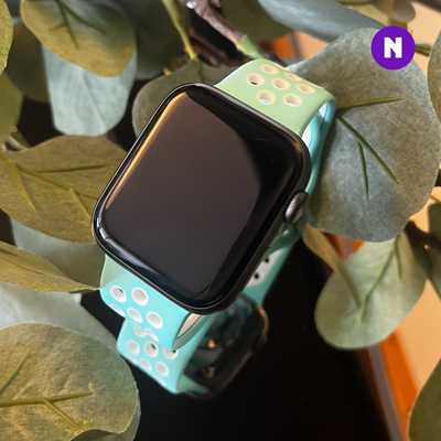 Pulseira 42/44/45/49mm para Apple Watch, Verde Água/Branco