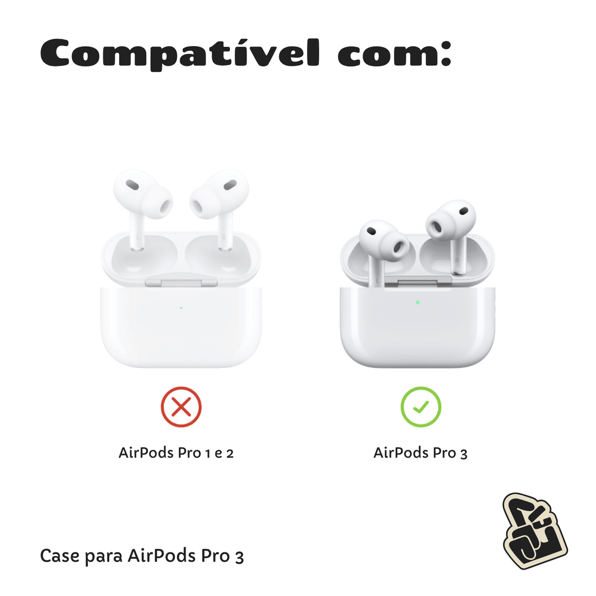 Capa Protetora Nerdcase para AirPods Pro 3, Silicone, Gian