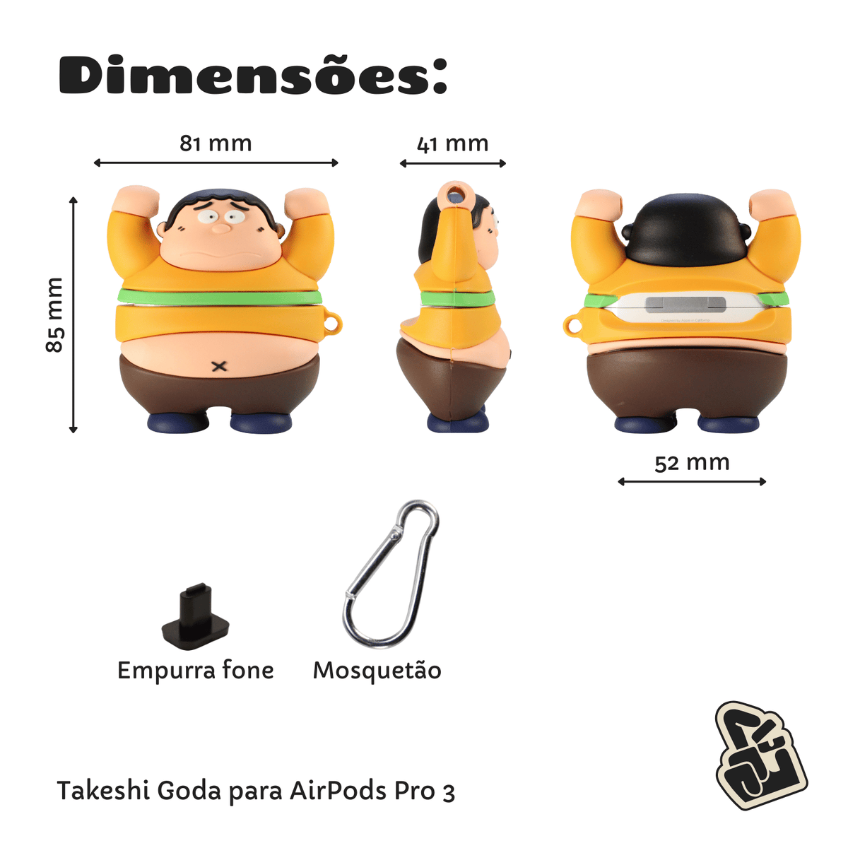 Capa Protetora Nerdcase para AirPods Pro 3, Silicone, Gian
