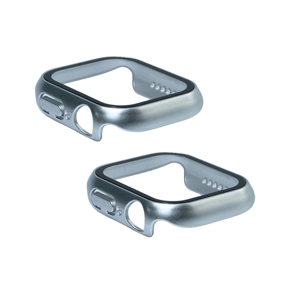 Kit com 2 Capa com Película de Vidro Nerdcase Compatível com Apple Watch 41mm, Prata