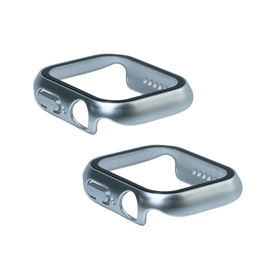 Kit com 2 Capa com Película de Vidro Nerdcase Compatível com Apple Watch 41mm, Prata