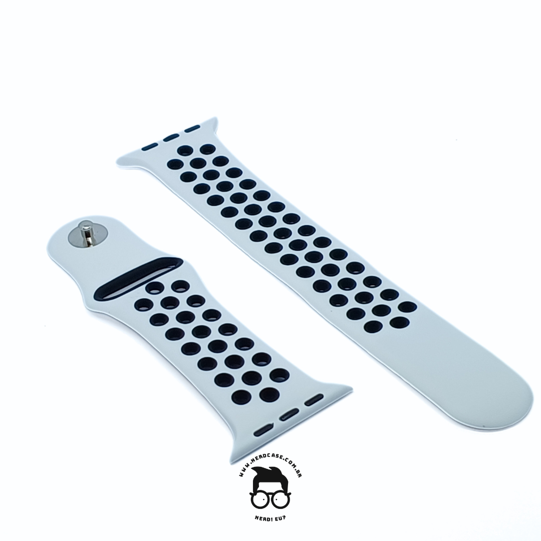 Pulseira 38/40/41mm para Apple Watch, Branco/Preta
