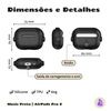 Kit Limpador para Fones e Capa Protetora de Silicone Nerdcase para AirPods Pro 3, Music Preta